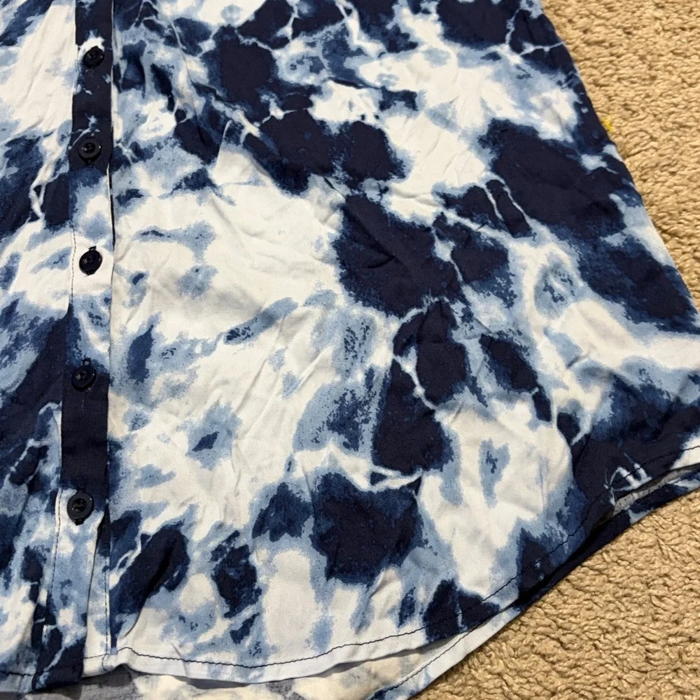 Torrid Blue Tie Dye Front Button Dress Size 0 (large)  NWT Sleeveless - Picture 6 of 7